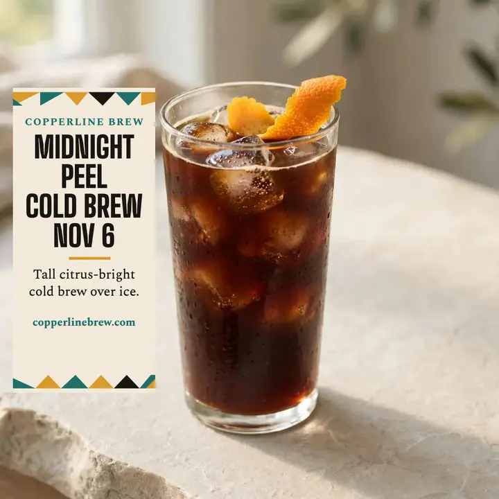 Copperline Midnight Peel cold brew drop template