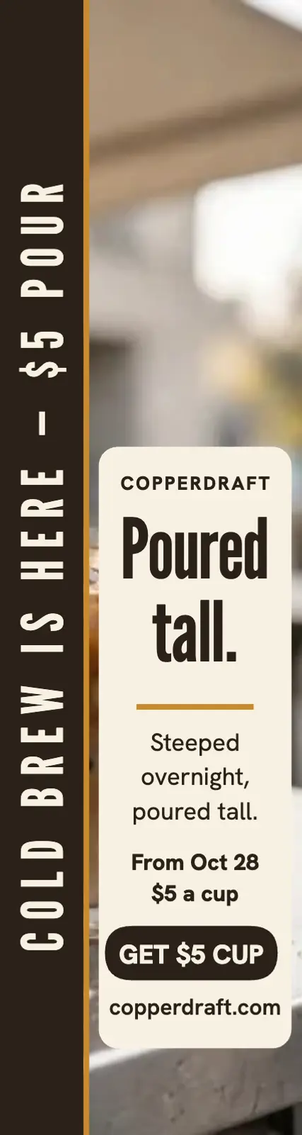 Copperdraft cold brew tall ad template