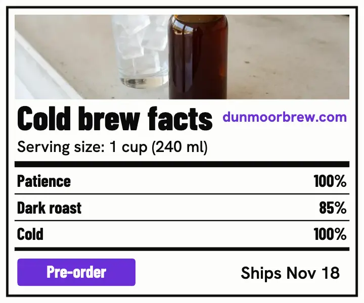 Dunmoor Cold Brew pre-order ad template