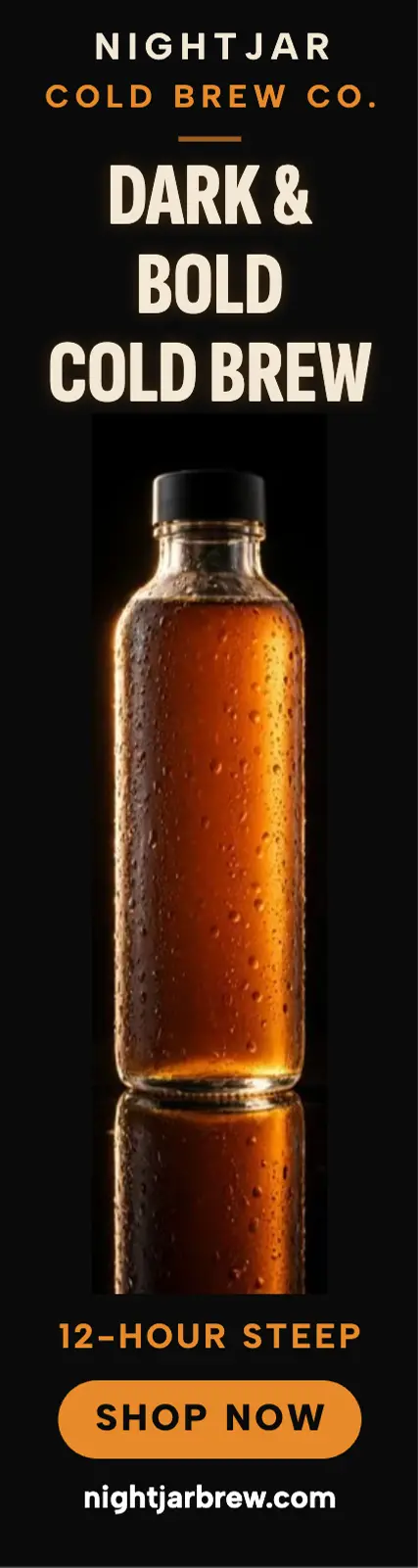 Nightjar Cold Brew black skyscraper ad: cold brew ad template