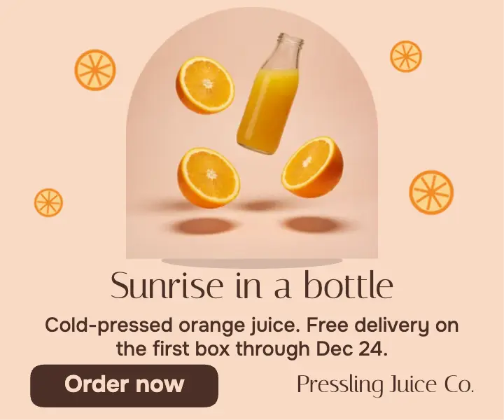 Cold-pressed orange juice delivery ad template