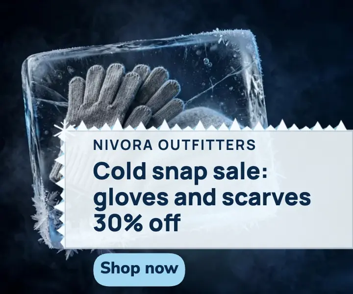 Cold snap gloves and scarves sale ad template