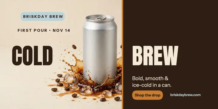 Briskday Brew cold brew drop seam post template
