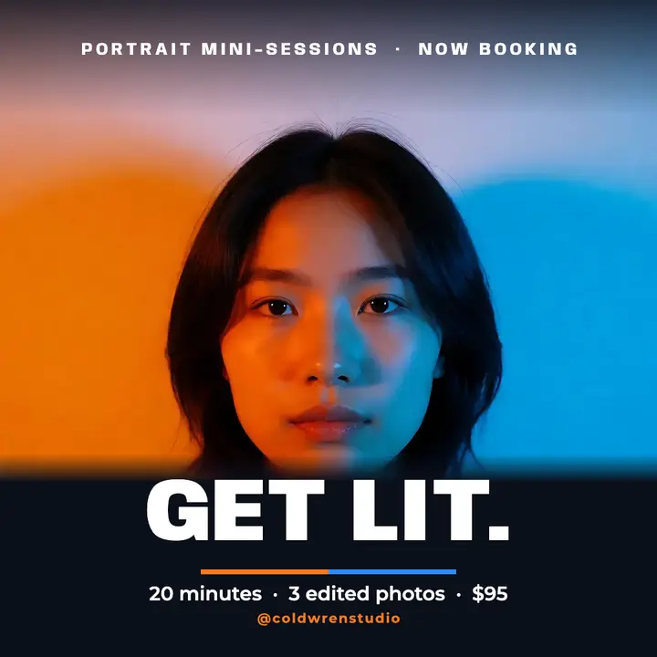 Coldwren portrait mini-sessions post template