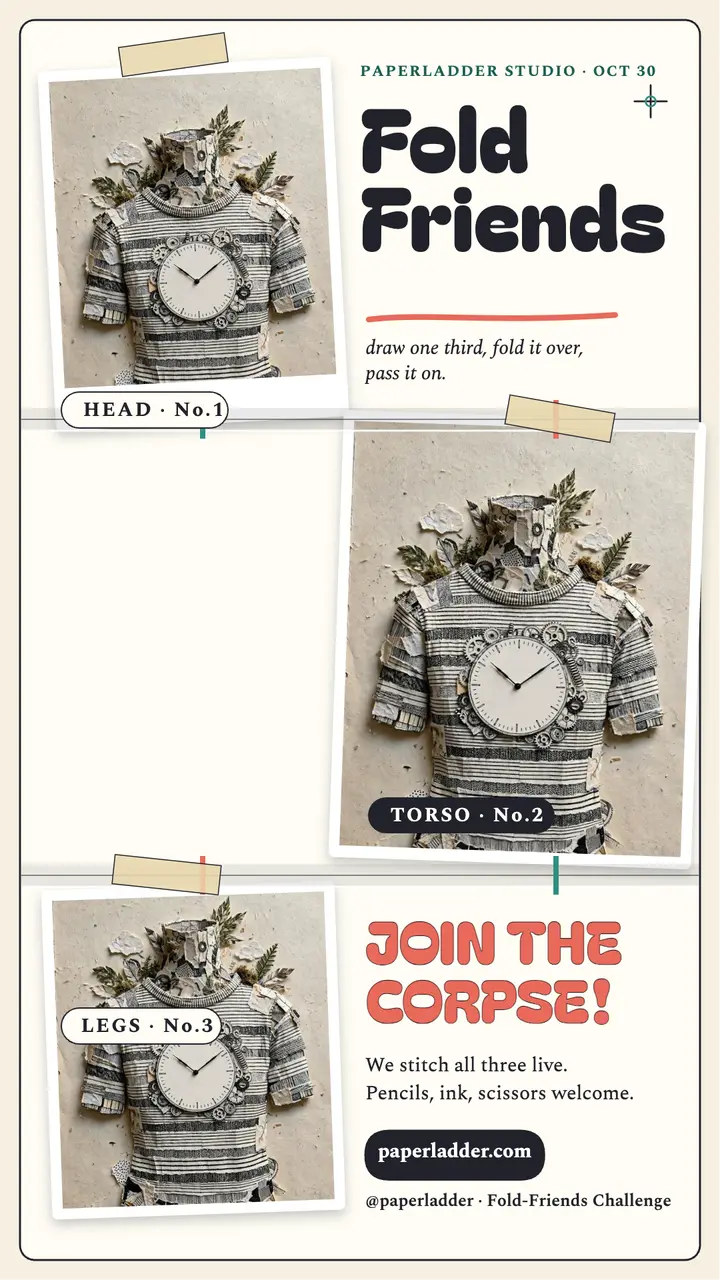 Paperladder fold friends corpse story template