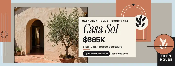 Casa Sol courtyard home cover, Casaloma template