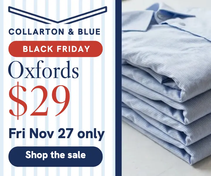 Collarton Blue oxford shirts sale ad template