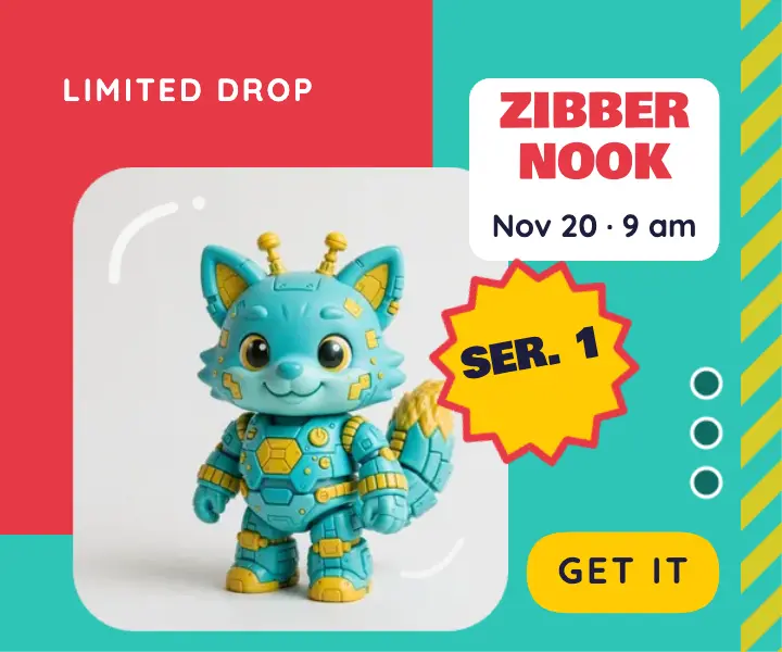 Collectible figure series one drop banner ad template