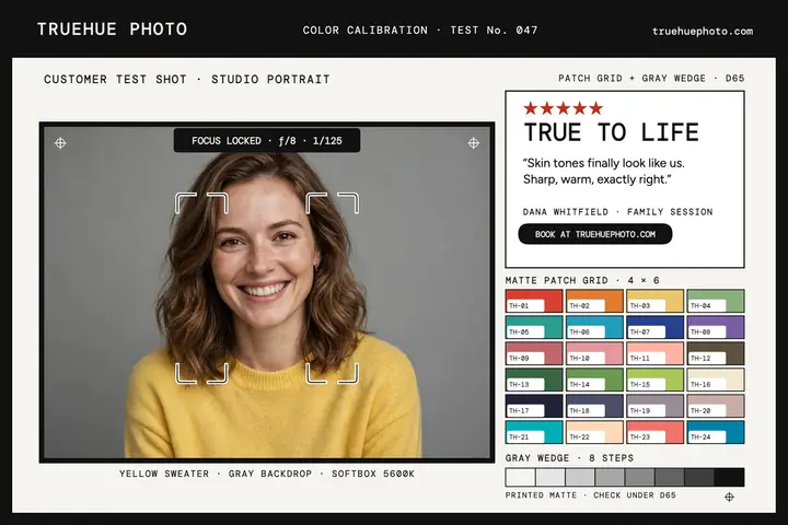 Truehue photo review, color chart card template