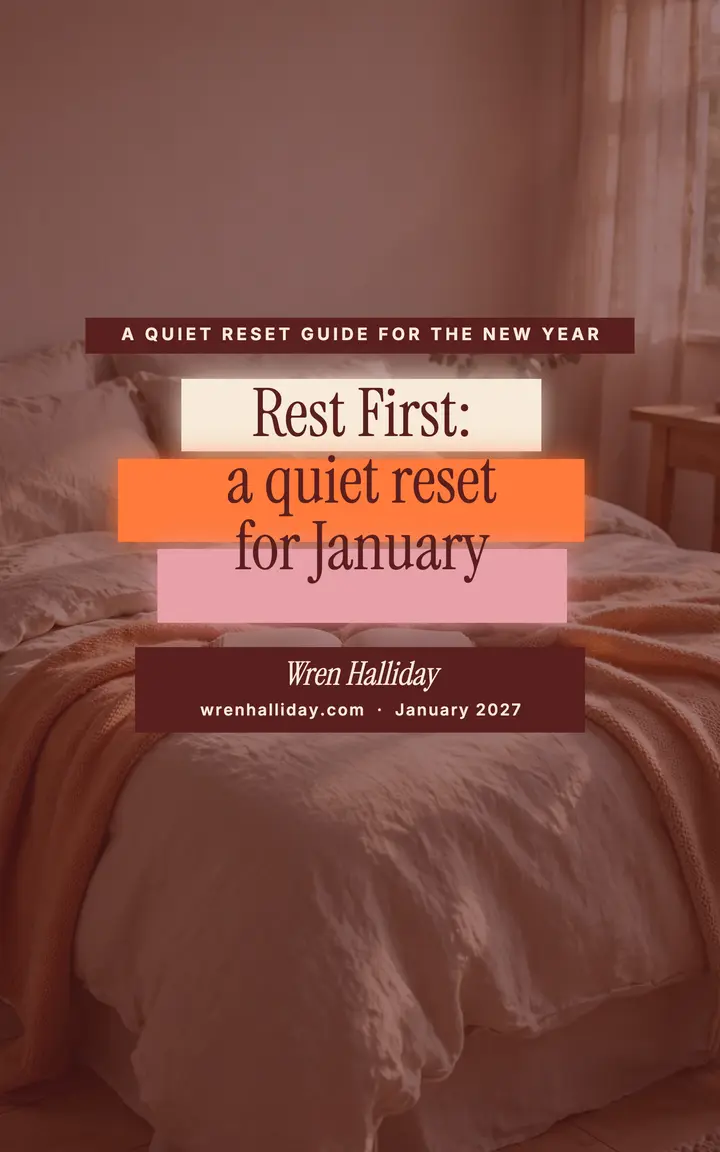 Rest First quiet reset ebook cover: wellness ebook cover template