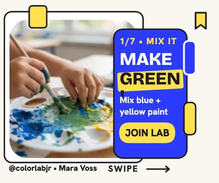 Color Lab Jr mixing class carousel ad template