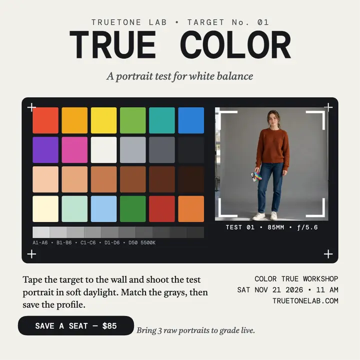 Truetone true color test creator post template