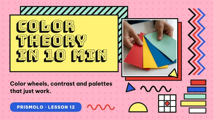 Color theory in 10 minutes thumbnail, Memphis template