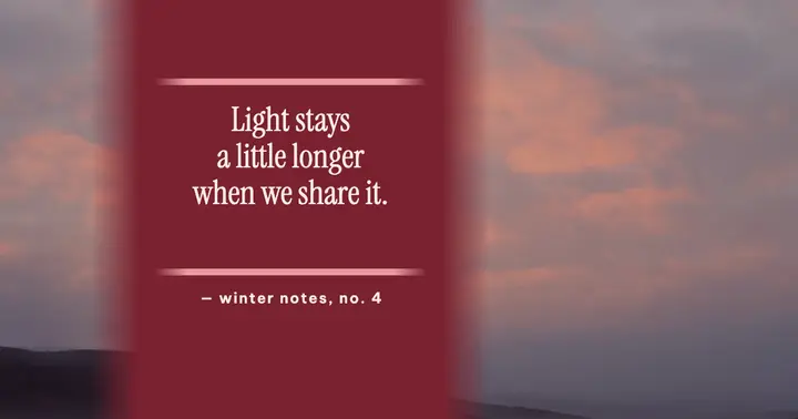 Winter dusk light shared quote post template