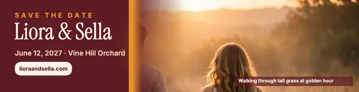Liora and Sella sunset save-the-date billboard template
