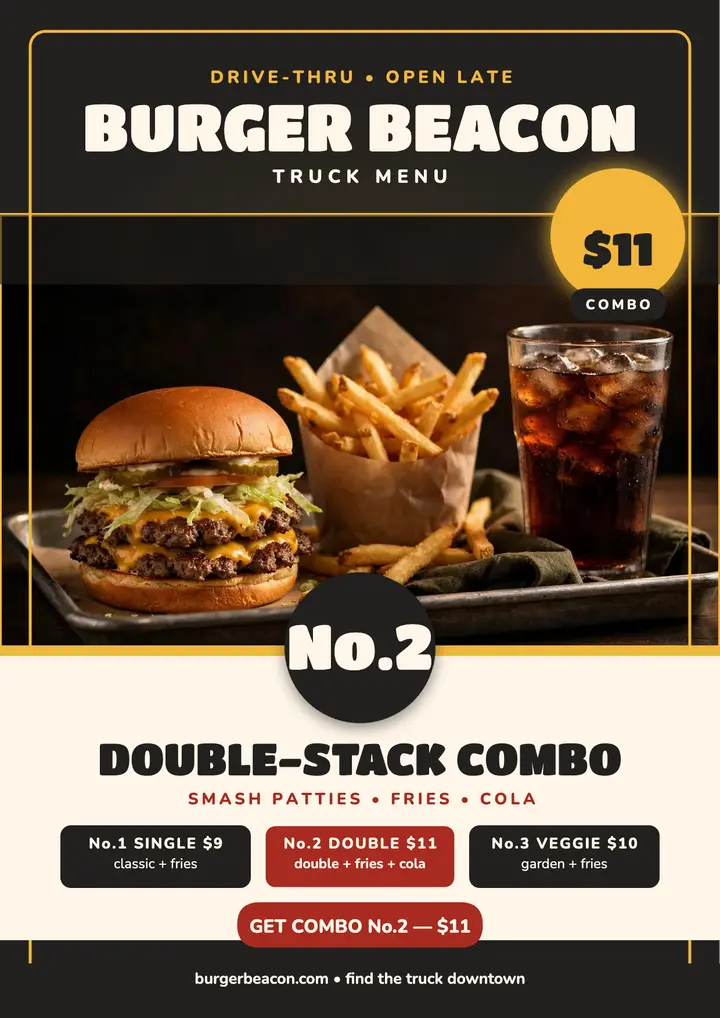 Burger Beacon double-stack combo board template