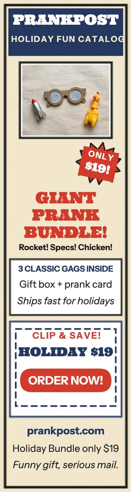 Prankpost holiday bundle comic ad template