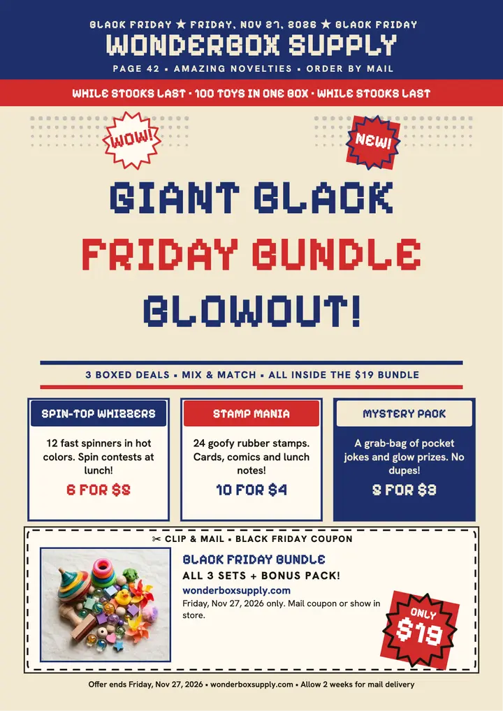 Wonderbox Black Friday bundle comic flyer template
