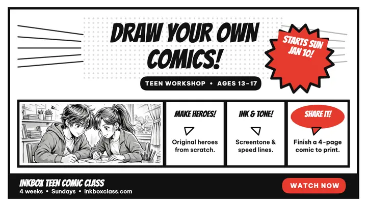 Inkbox teen comic class thumbnail template