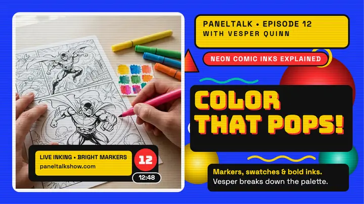 Paneltalk comic color video thumbnail template