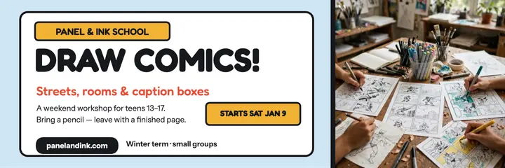 Panel and Ink comic workshop header template