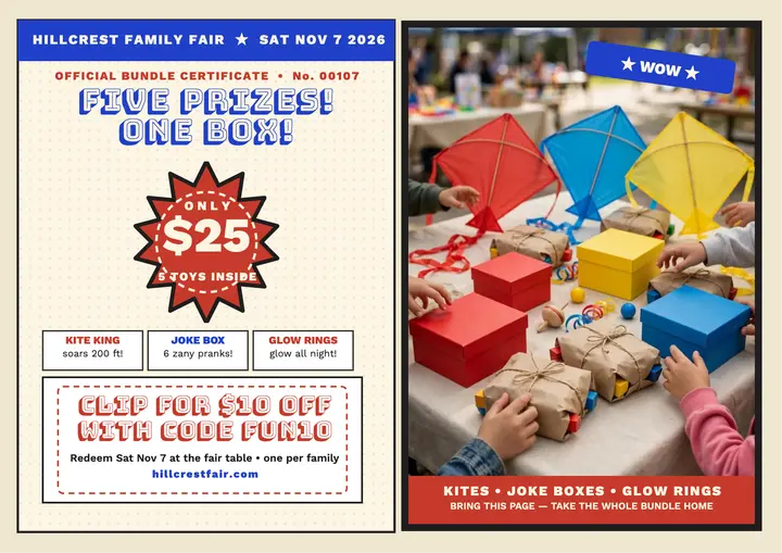 Hillcrest fair bundle comic certificate template