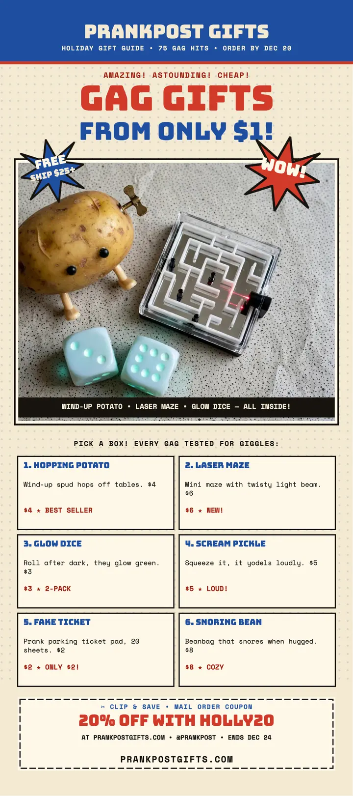Prankpost holiday gag gift guide template