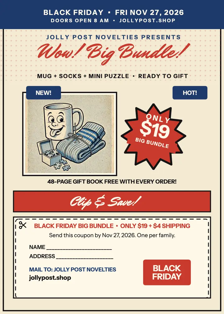 Jolly Post Black Friday bundle comic ad template