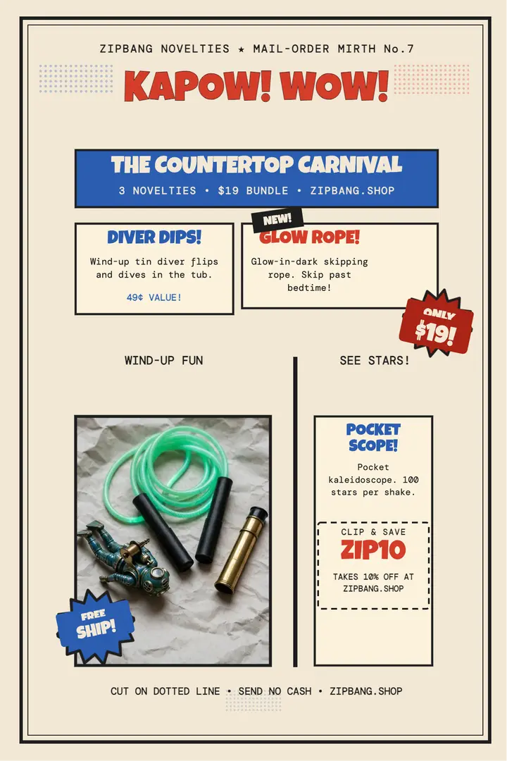 Zipbang Countertop Carnival comic poster template