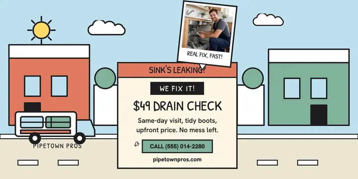 Pipetown Pros comic plumber promo template
