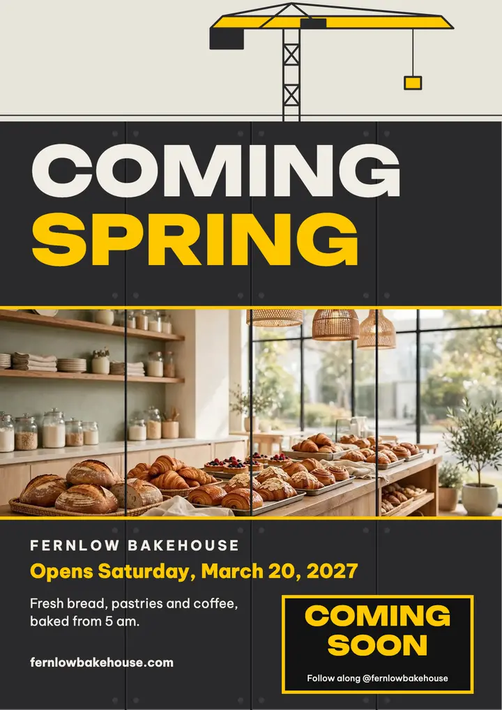 Fernlow Bakehouse coming spring flyer template