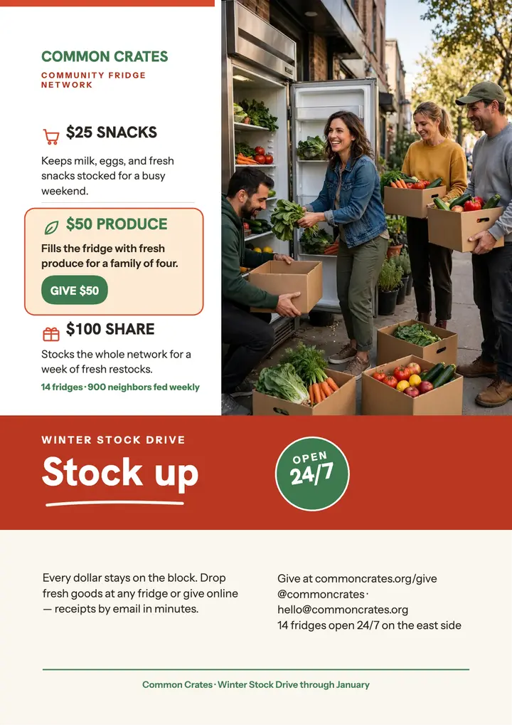 Common Crates donation ladder flyer template