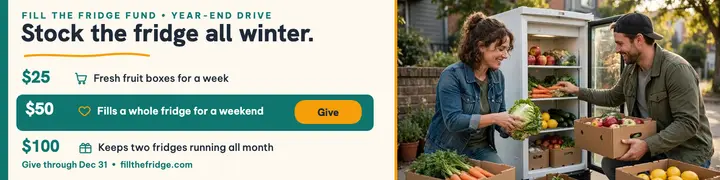 Fill The Fridge Fund giving banner: giving drive banner template