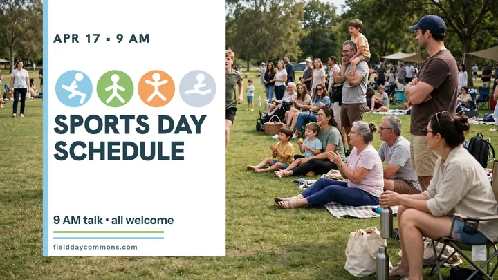 Fieldday Commons sports day schedule thumbnail template