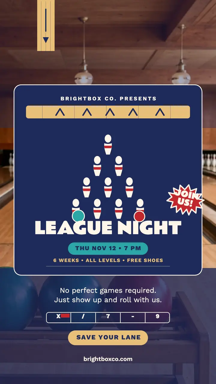 Brightbox bowling league night story template