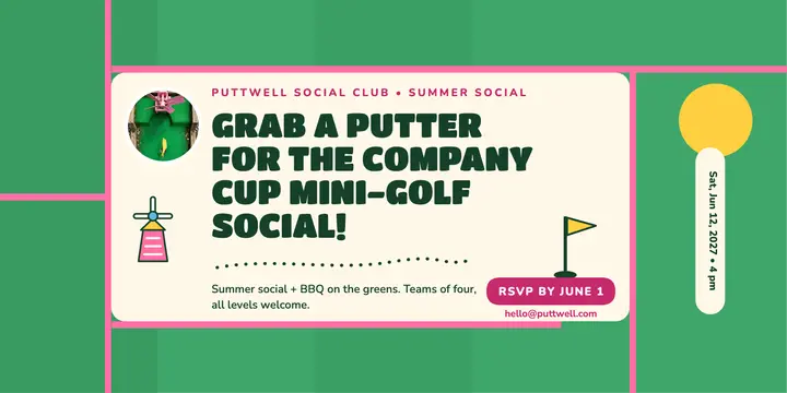 Puttwell Company Cup mini-golf social post template