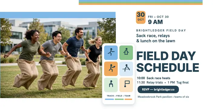 Brightledger Field Day schedule post template