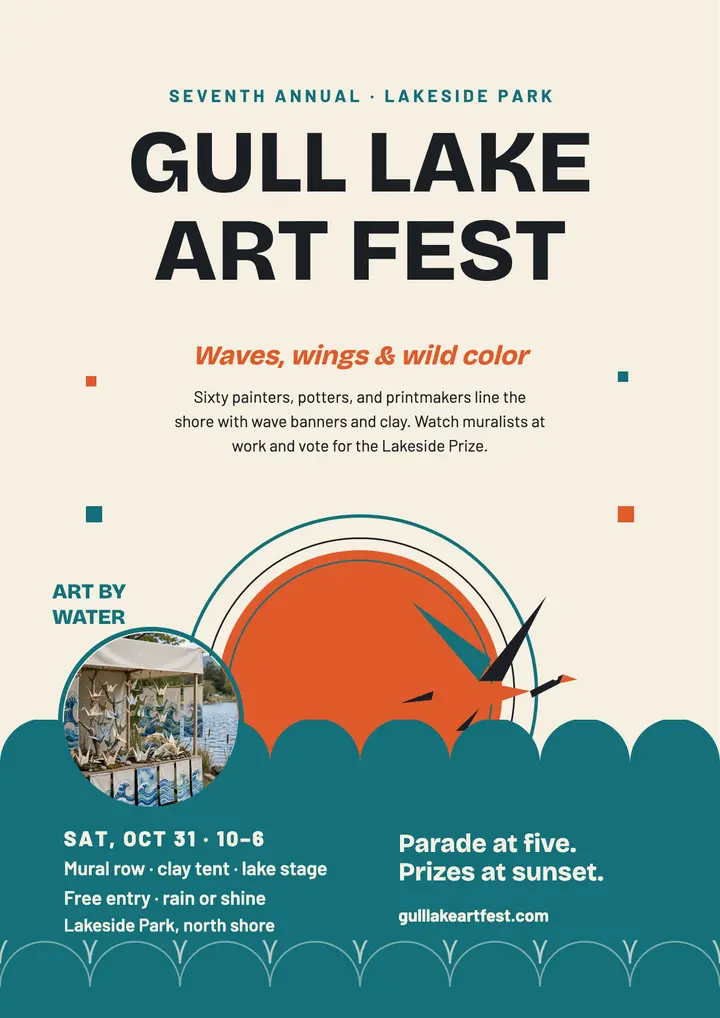 Gull Lake Art Fest geometric flyer template