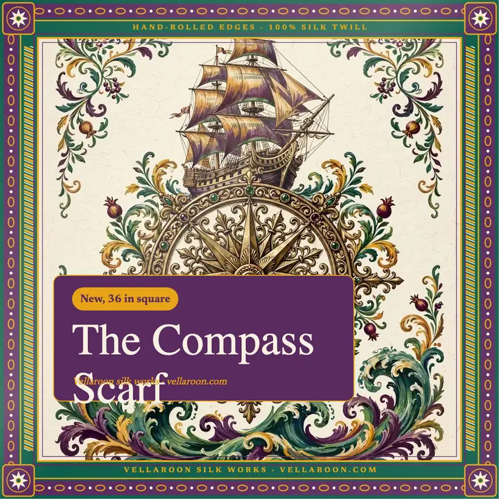 Vellaroon Compass Scarf new silk scarf post template