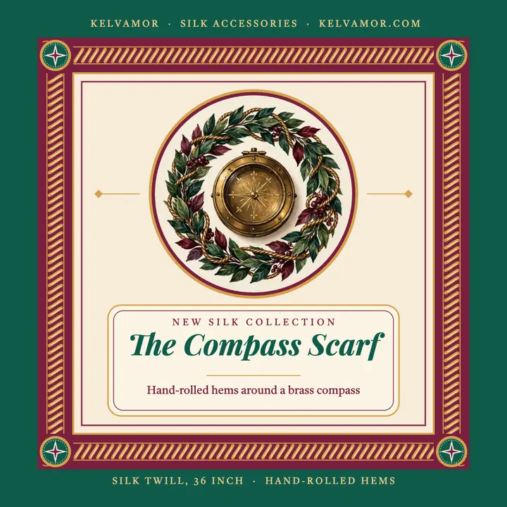 Compass silk scarf collection launch post: silk scarf launch post template