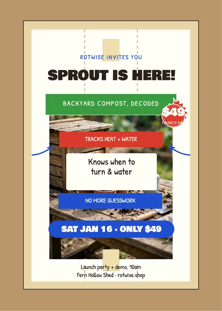 Rotwise Sprout Sensor launch invite template