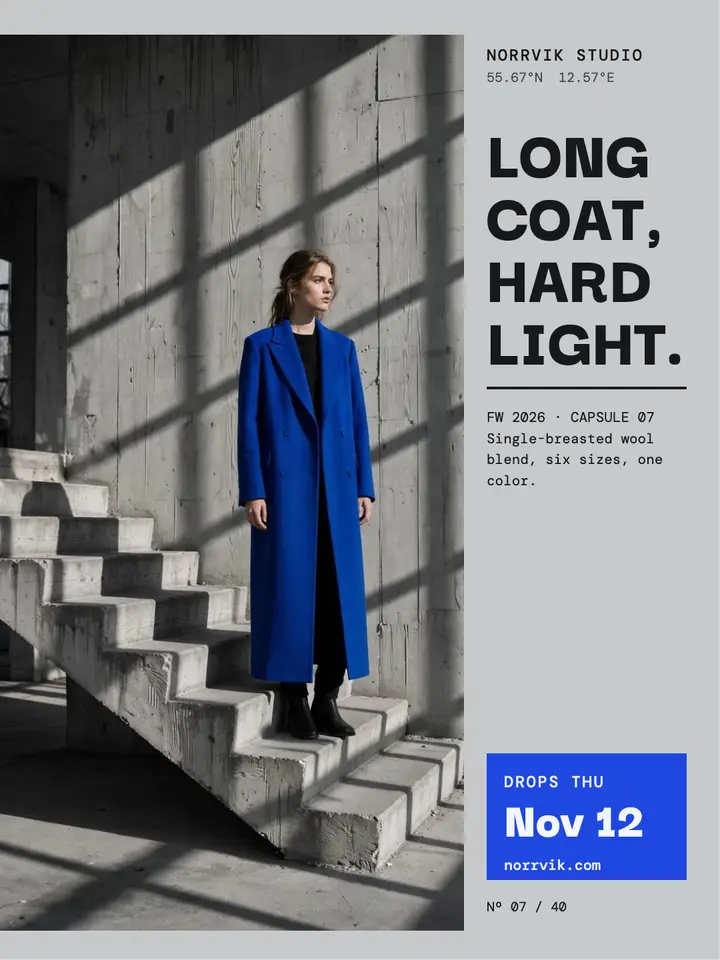 Norrvik cobalt coat portrait template