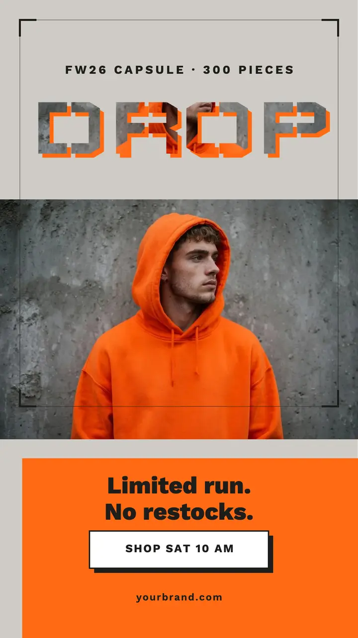 Hoodie DROP story template
