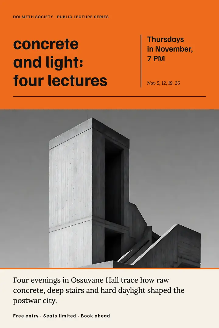 Concrete and light lecture series paperback poster: lecture series poster template