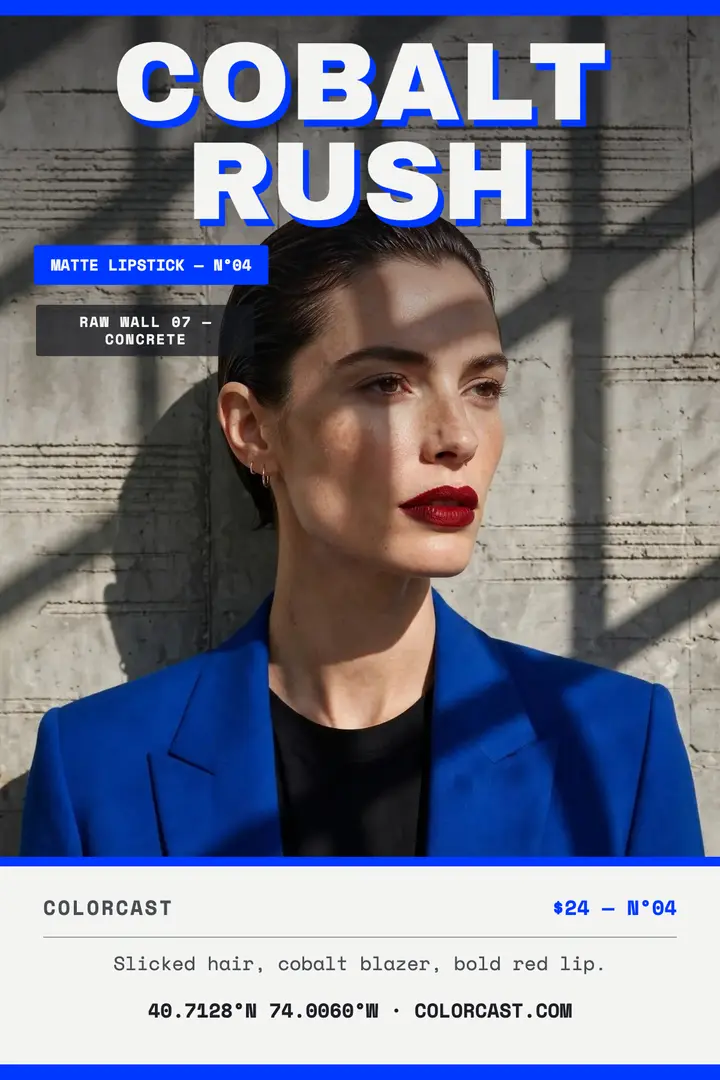 Colorcast Cobalt Rush lipstick poster template