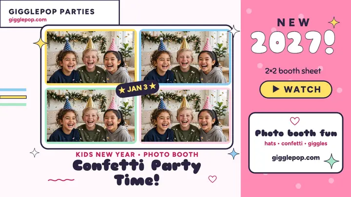 Gigglepop confetti party photo booth thumbnail template