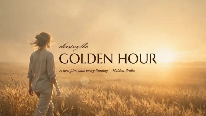 Halden Walks golden hour YouTube banner template