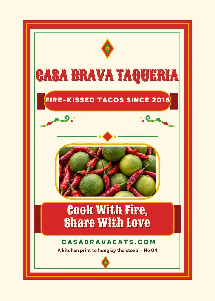 Casa Brava cook with fire quote print template