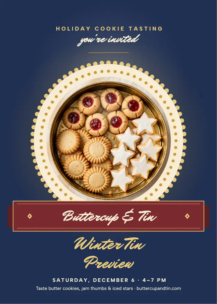 Buttercup and Tin cookie tasting invite: cookie tasting invitation template