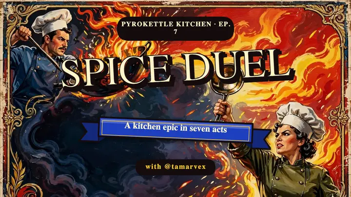 Spice Duel cooking show cinema billboard thumbnail template